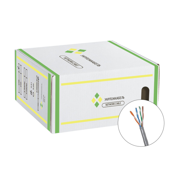 Мережевий кабель LANTRIA (Укрпожкабель) U/UTP 4x2x0,51 cat. 5Е  PVC внутрішній