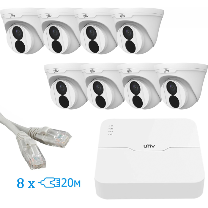 Комплект відеоспостереження Uniview IP 8TURRET