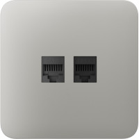Передня панель для вбудованої інтернет-розетки Ajax SoloCover (LAN) Oyster (126193.317.OY)