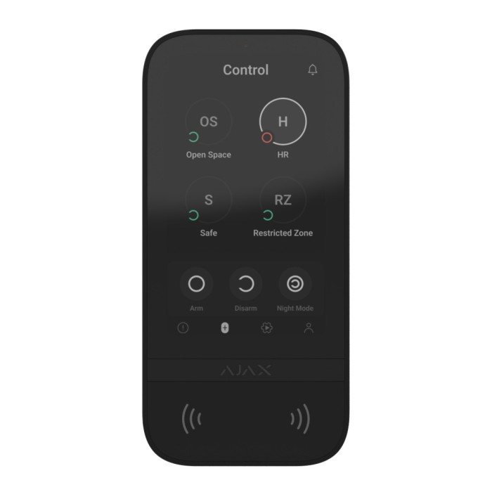Бездротова клавіатура з сенсорним екраном Ajax KeyPad TouchScreen Black (58454.148.BL1)