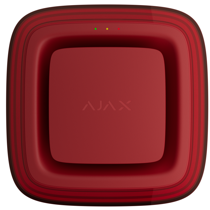 Бездротовий адресний пожежний оповіщувач світлозвуковий Ajax EN54 FireProtect (Sounder/VAD) Jeweller Red (118601.279.RD1)