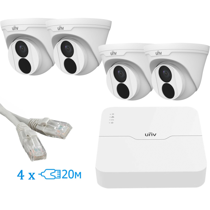 Комплект відеоспостереження Uniview IP 4TURRET