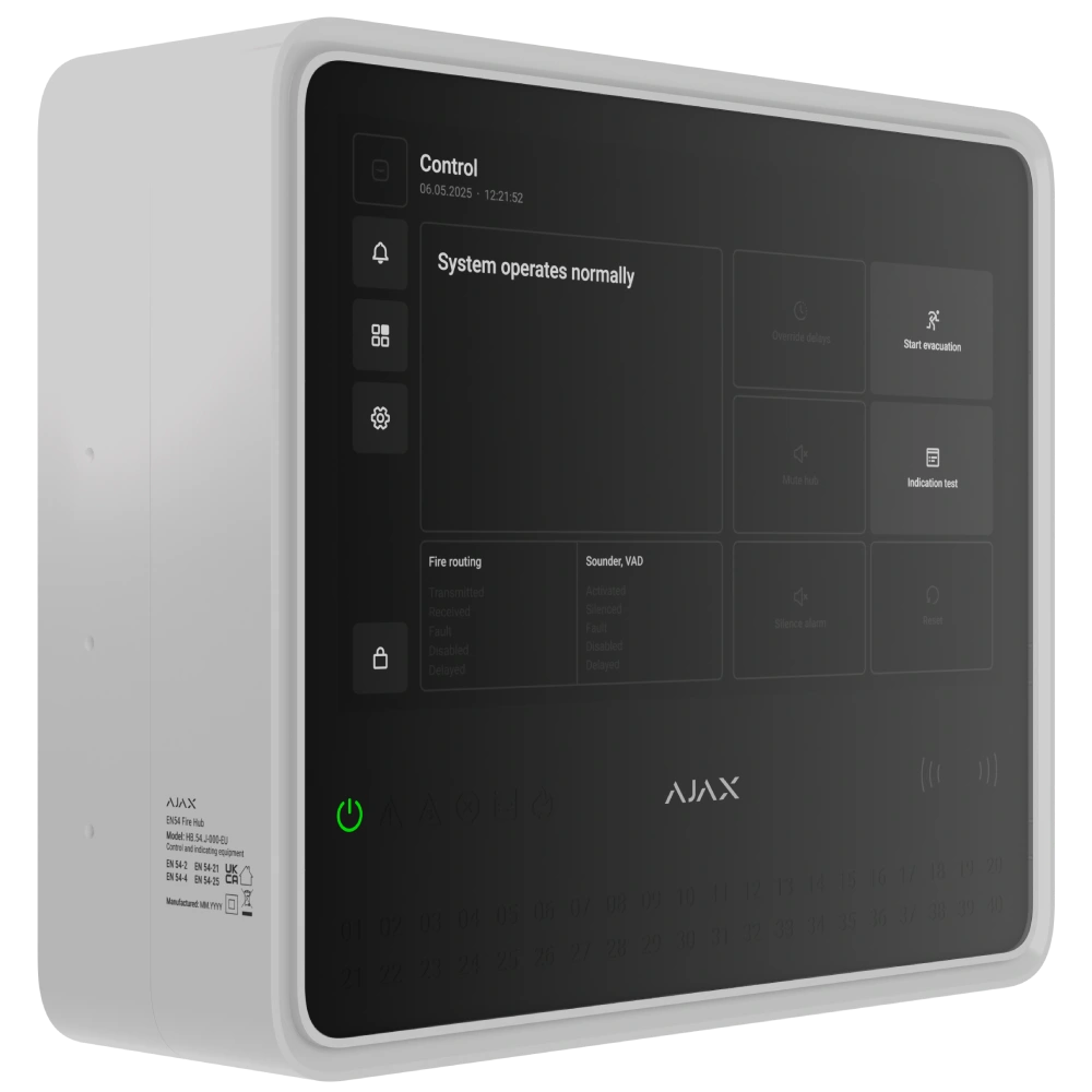 Пожежна централь Ajax EN54 Fire Hub white