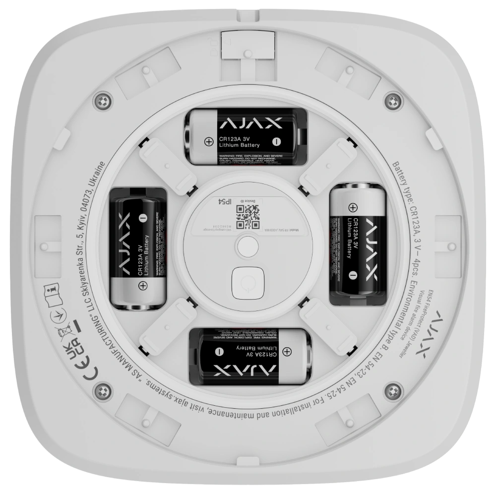 Cповіщувач Ajax EN54 FireProtect (VAD) white пожежний світловий