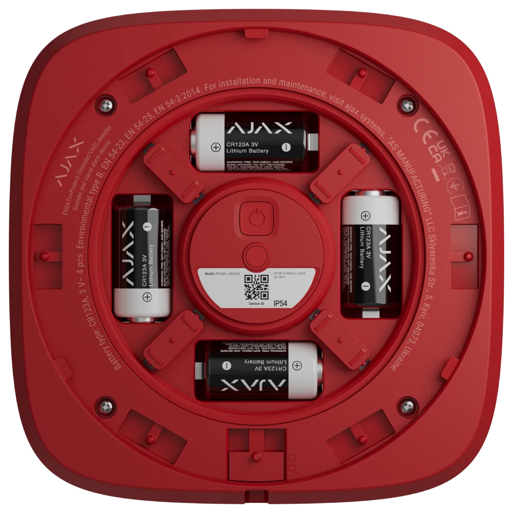 Сповіщувач Ajax EN54 FireProtect (Sounder) red пожежний звуковий