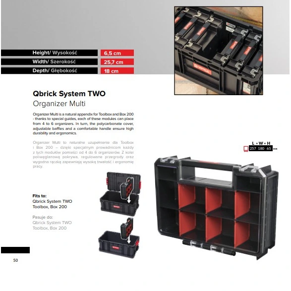 Ящик для інструментів QBRICK SYSTEM TWO ORGANAIZER MULTI