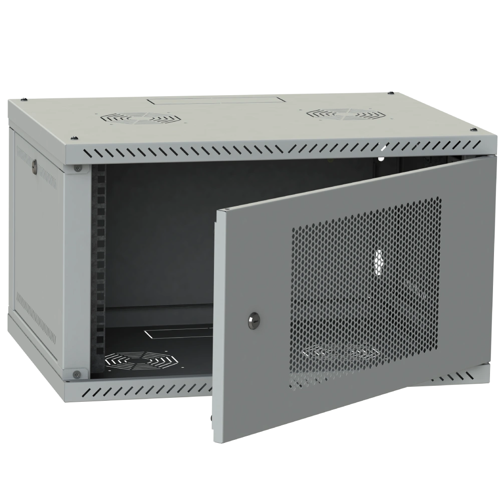 Шафа телекомунікаційна IPCOM 4U 600x350 двері перфорація (сіра)