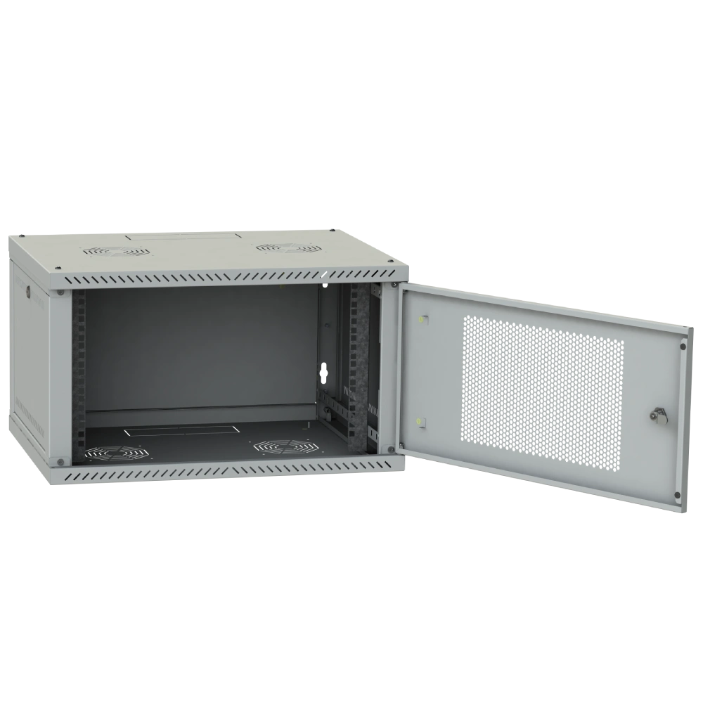 Шафа телекомунікаційна IPCOM 4U 600x350 двері перфорація (сіра)