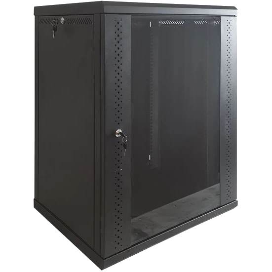 Шафа EServer 12U 600х350х637 скло, чорна
