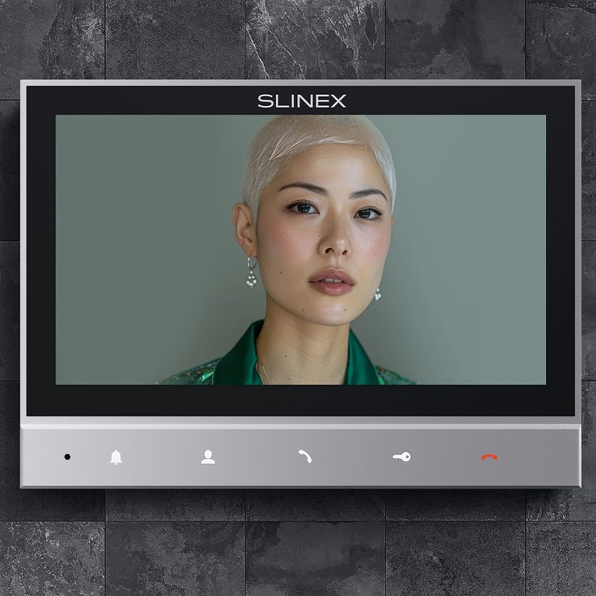 Комплект відеодомофон + панель виклику Slinex SK 7 Cloud (Slinex SK 7 Cloud grey + ML-17HD graphite)