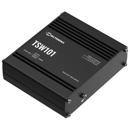 Комутатор 5 портів некерований Teltonika TSW101 POE+ для використання в транспорті