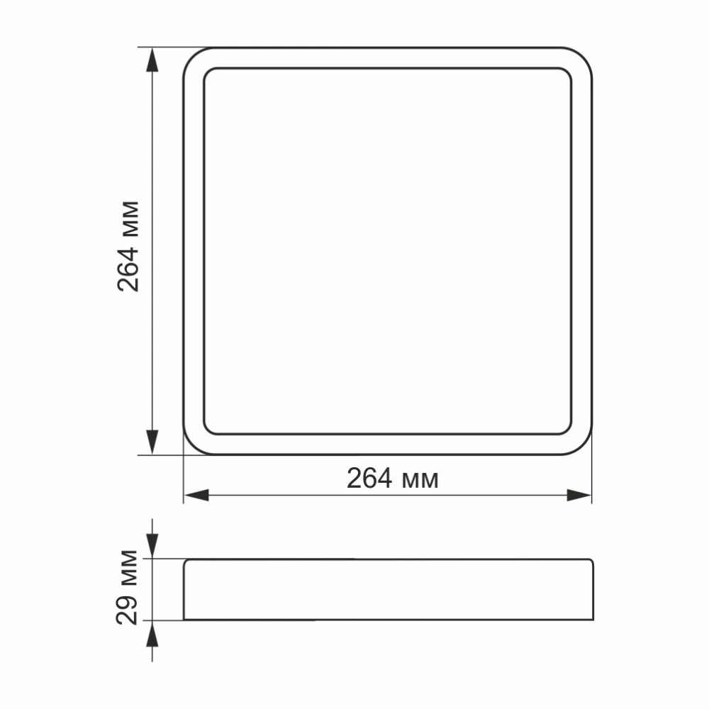 LED світильник накладний квадрат Black VIDEX 24W 5000K 220V