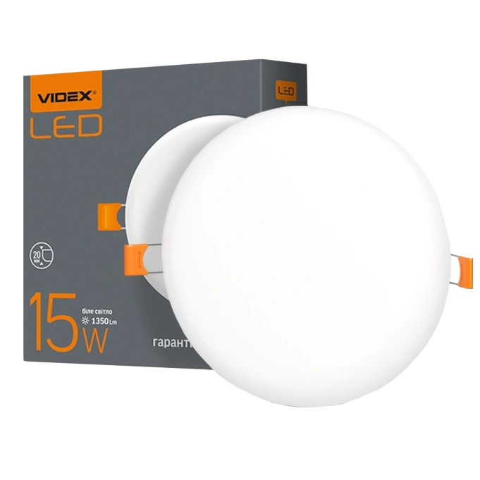 LED світильник безрамний круглий VIDEX 15W 4100K 220V