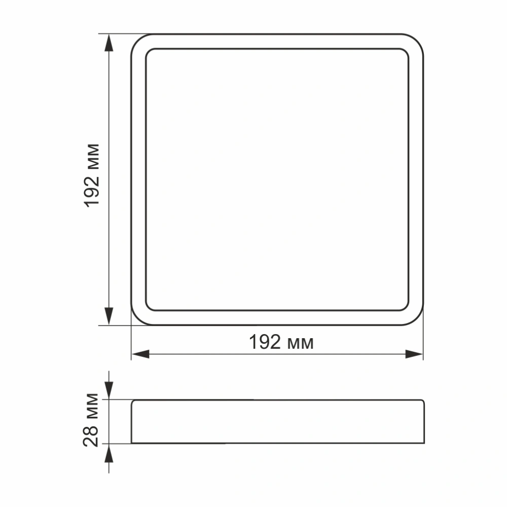 LED світильник накладний квадрат VIDEX 18W 5000K 220V