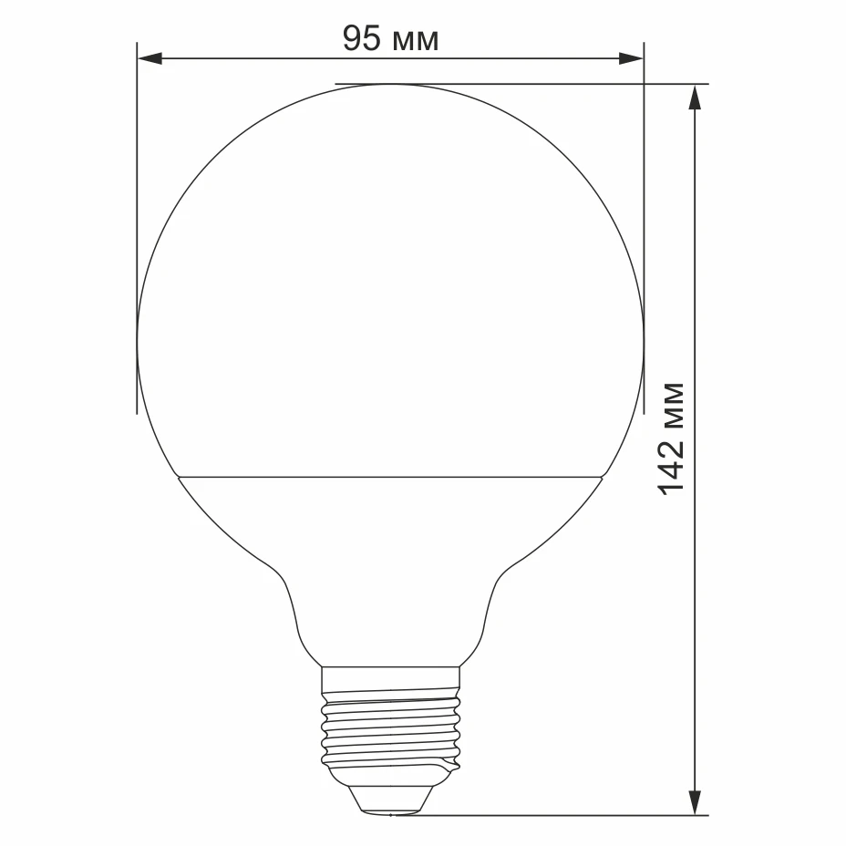 LED лампа VIDEX G95e 15W E27 4100K 220V