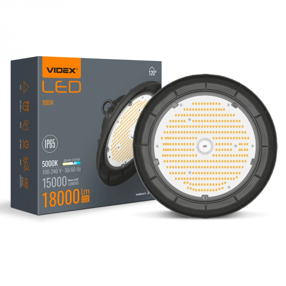 LED світильник висотний ХайБей VIDEX 100W 5000K 220V