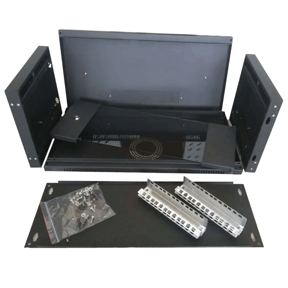 Шафа коммутаційна настінна розбірна чорна Hypernet WMNC-350-4U-FLAT-BLACK