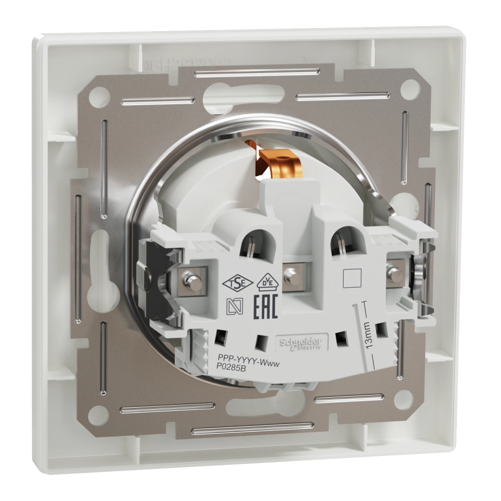 Розетка одинарна із заземленням і шторкою Schneider Electric ASFORA EPH2900221