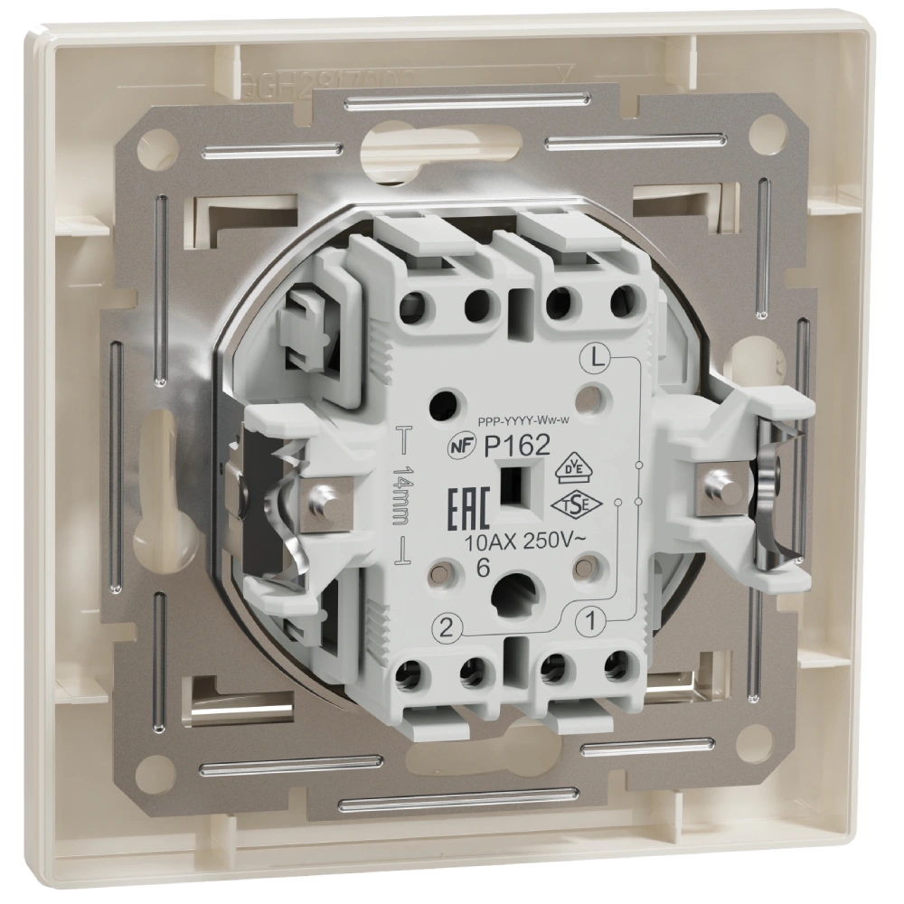 Перемикач одноклавішний самозатискний Schneider Electric Asfora EPH0400123