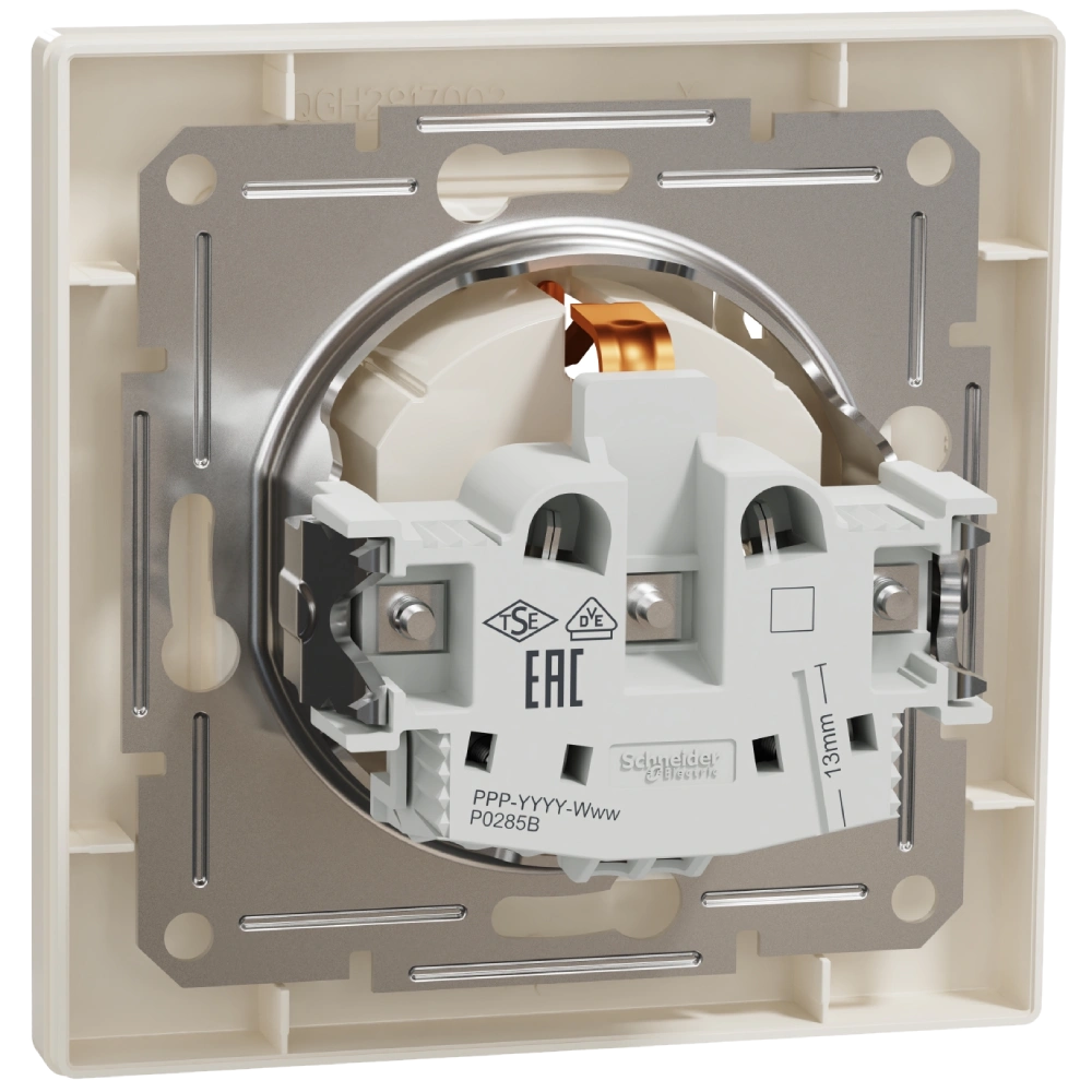 Розетка із кришкою, із заземленням Schneider Electric Asfora EPH3100123