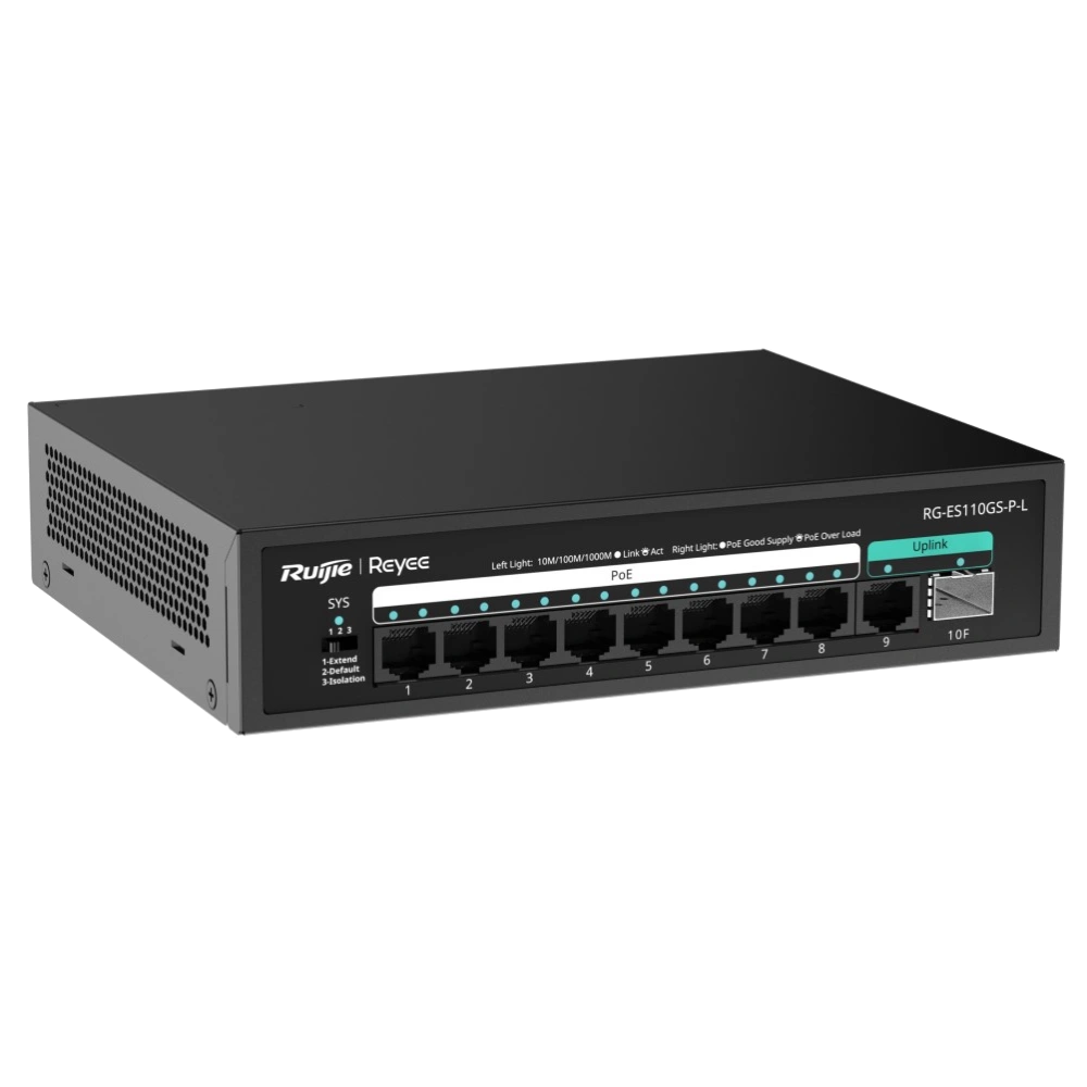 Комутатор 10 портів некерований Ruijie Reyee RG-ES110GS-P-L PoE