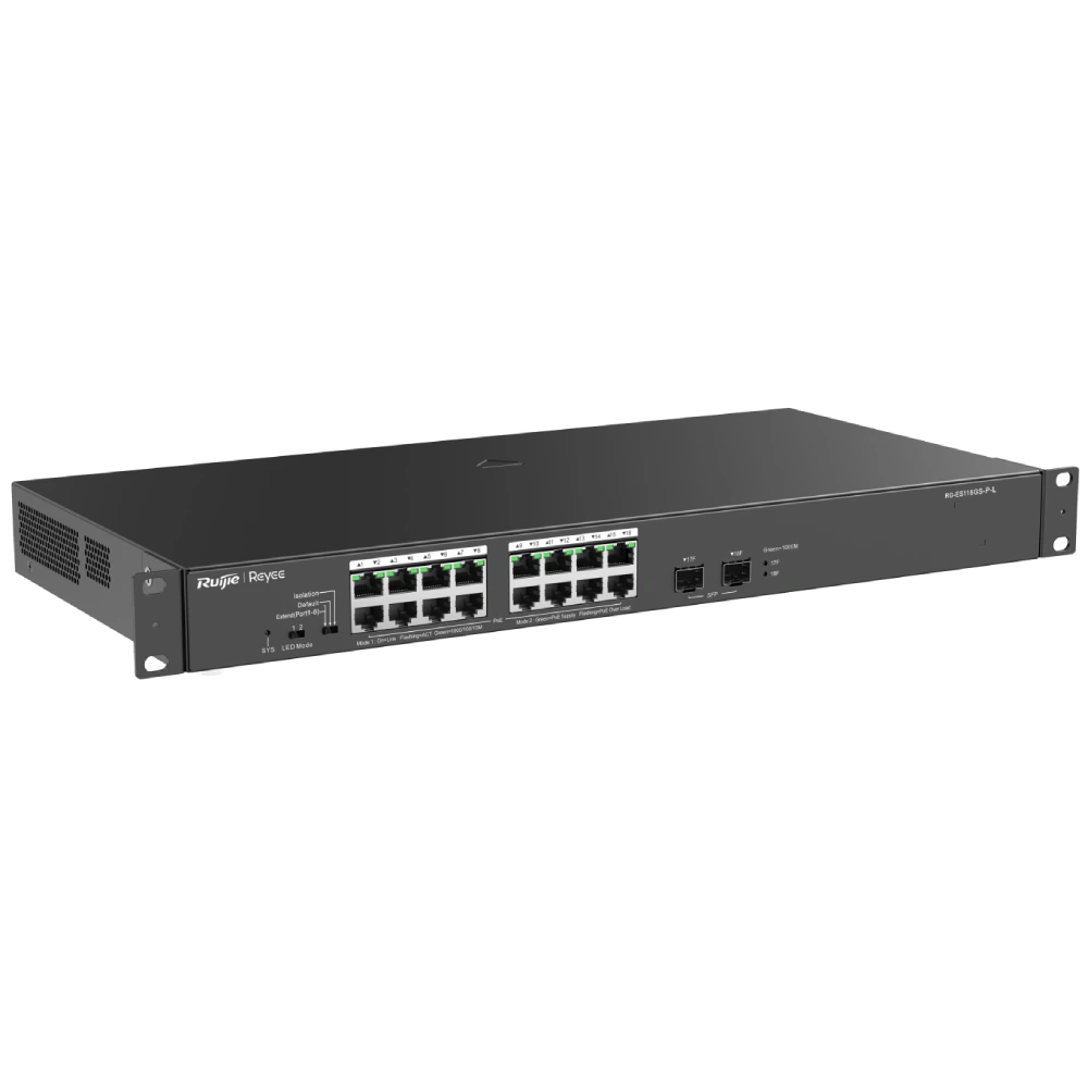 Комутатор 18 портів некерований Ruijie Reyee RG-ES118GS-P-L PoE
