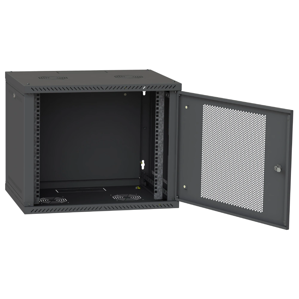 Шафа телекомунікаційна двері перф(чорна) IPCOM 12U 600x450