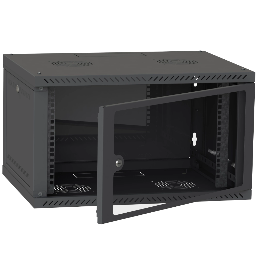 Шафа телекомунікаційна скло (RAL9005) IPCOM СН-4U-060х035-ДС-9005