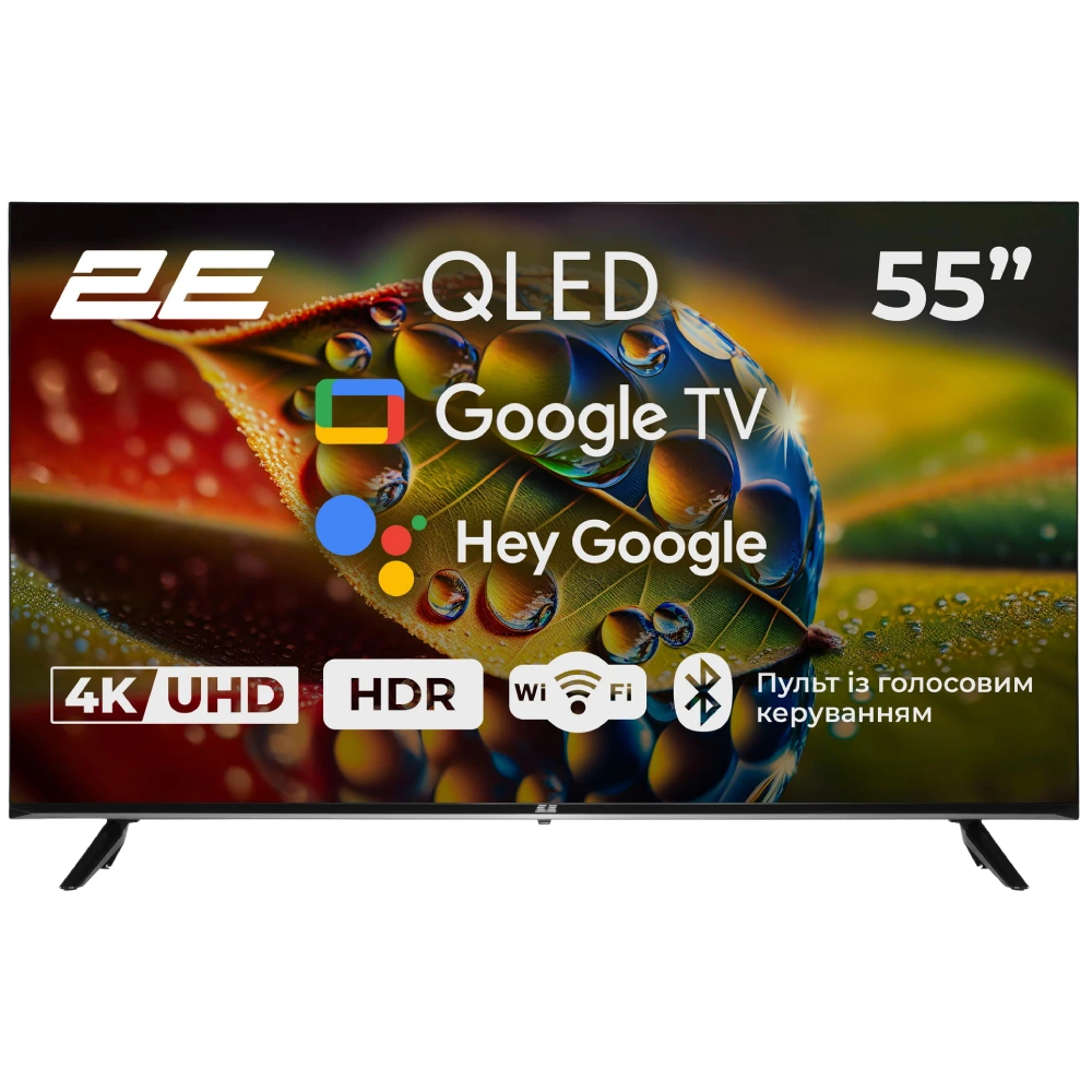 Телевізор 2E 55A77Q 55” дюйма 3840x2160 QLED Google TV