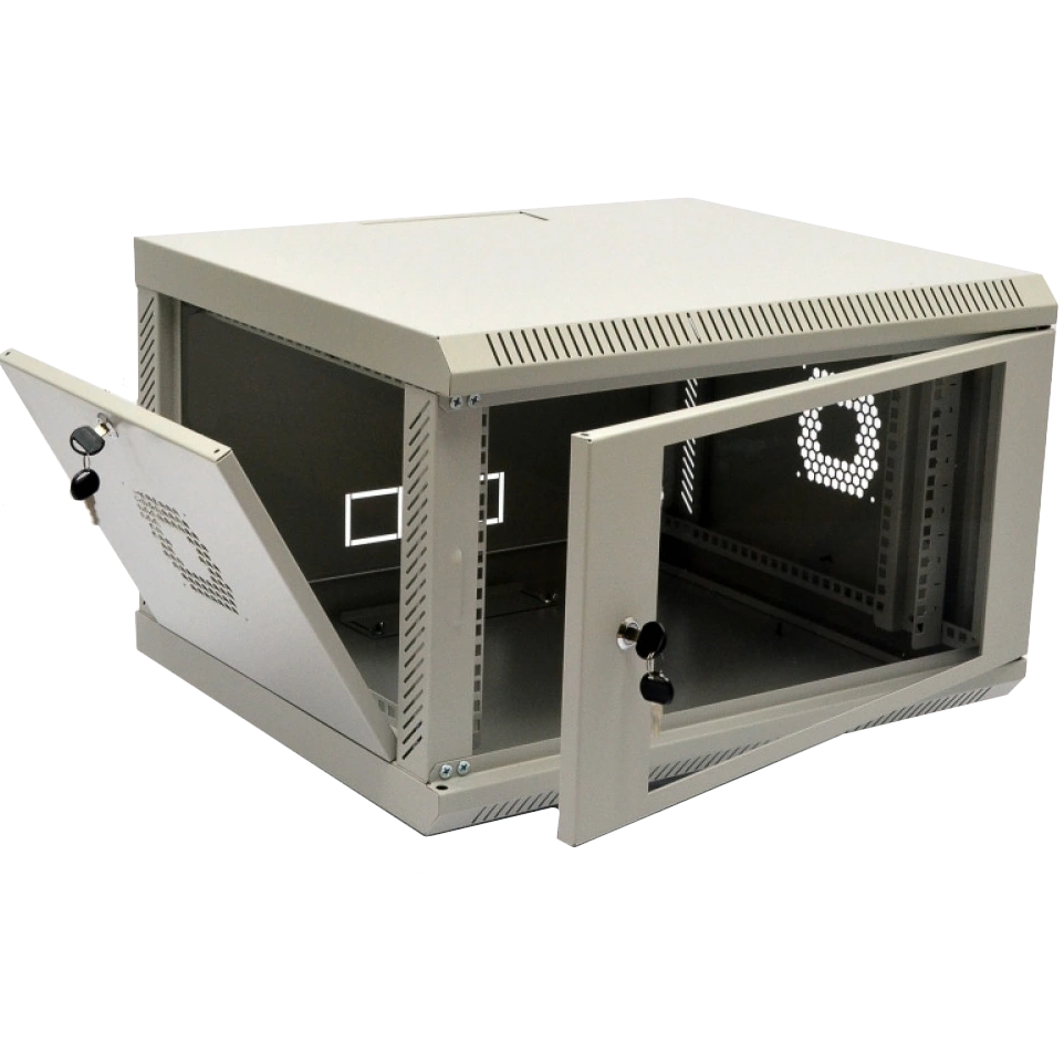 Шафа 19" 6U, 600х500х373 мм акрилове скло сіра