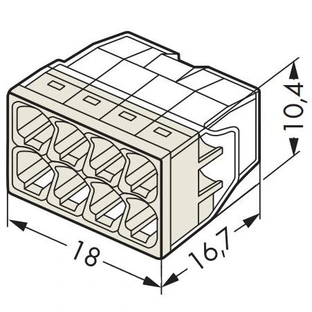 Клема Wago COMPACT 2273-208 8 -дротова 0.5-2.5мм2