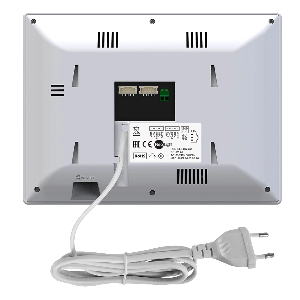 Комплект відеодомофону Neolight ALPHA Hybrid + PRIME FHD Silver з кутком