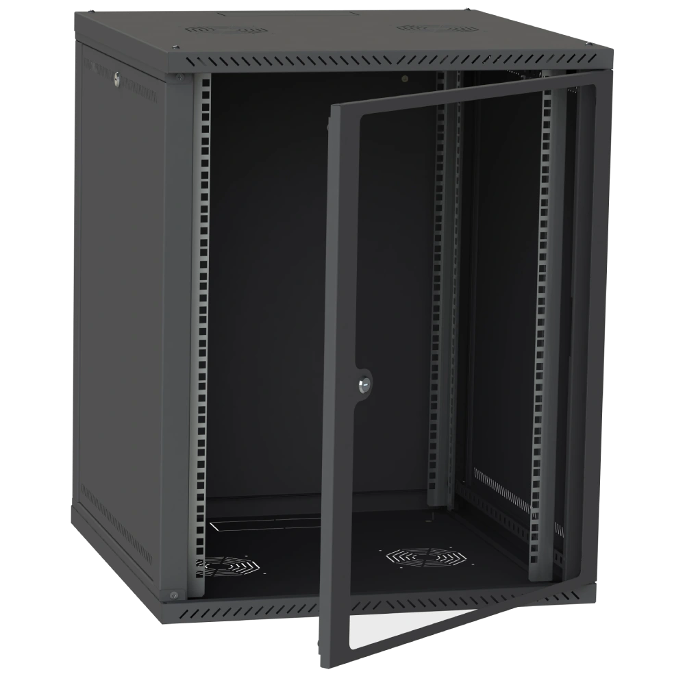 Шафа серверна IPCOM СН-15U 600х450 скло RAL9005