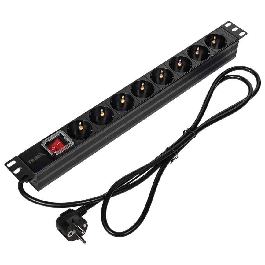 Блок розеток Trinix TRX-PDU/8M-16А Black