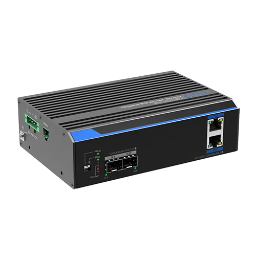 Промисловий 2-портовий некерований комутатор Gigabit+2*SFP (12-48 В)
