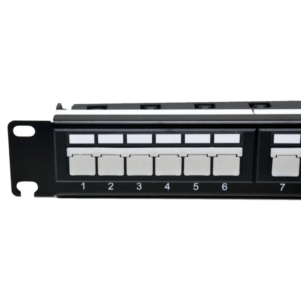 Патч-панель 19" 24xRJ-45 UTP, кат. 6a, із заднім організатором з пластиковими шторками, LW L&W ELECTRONICAL LW-PP74