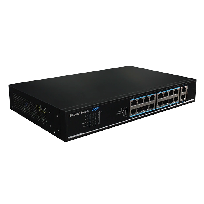 16-портовий 100M PoE+ 2 порта 1000M RJ45