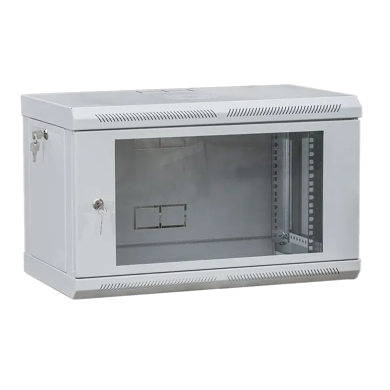 Шафа телекомунікаційна 19", настінна 9U (505х600х600) двері акріл, сіра
